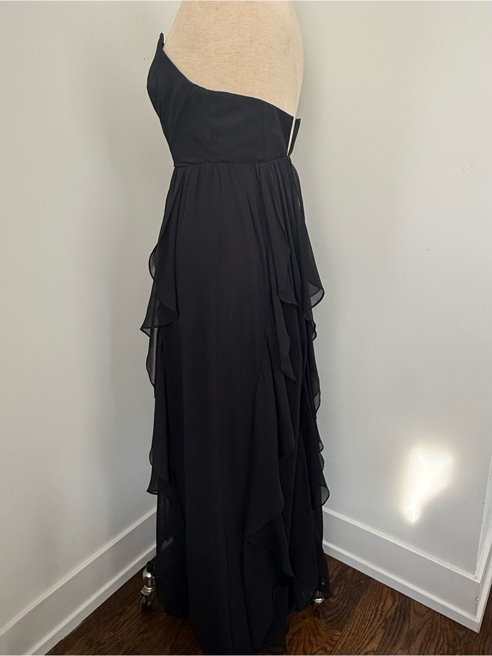 Strapless Black Evening Gown - image 4